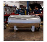 Serbatoio aria compressa Serbatoio Del Gas Da 180 Psi Per Sospensioni Pneumatiche Con Porta, Valvola E Manometro - Serbatoio Compressore D'aria Ad Alta Pressione Per Motori(30L/7.9Gallon-6 Ports)