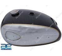 Serbatoio Benzina Acciaio Nero E Cromato Con Tappo Per BSA A7 A10 Super Rocket