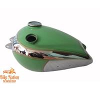 Serbatoio benzina BSA B31 CROMATO verniciato verde CON REPLICA SMITH SPEEDO...