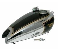 Serbatoio Benzina BSA C11 C12 C10 250cc Nero Cromato +Tappo Speedo S2u