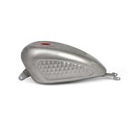 Serbatoio Benzina Carburante Custom in Acciaio, 50,8 cm x 28 cm, Capacità 3.3 gallon (12.5 litri circa), Grezzo - Disegno Diamante - per Moto Harley Sportster ad iniezione dal 2007 al 2022