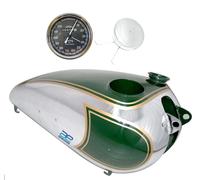 Serbatoio Benzina Cromo Argento BSA C10 C11 250 + Tachimetro + Tappo 120 MPH AEs
