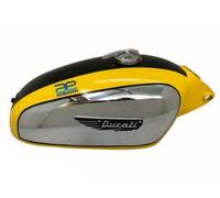 Serbatoio Benzina Ducati 350CC Scrambler Cromato Giallo + Tappo AEs