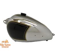 SERBATOIO CARBURANTE + TAPPO CROMATO VERNICIATO NERO MODELLO RIGIDO BSA A7...