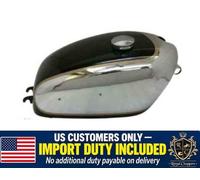Serbatoio carburante Velocette Venom cromato e nero con supporto badge +...