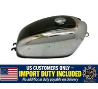 Serbatoio carburante Velocette Venom cromato e nero con supporto badge + tapp...
