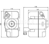 Serbatoio compensazione, Refrigerante bianco CRT 206 000S MAHLE per VOLVO S80 I