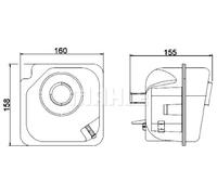 Serbatoio compensazione, Refrigerante bianco CRT 28 000S MAHLE per VOLVO 850 S70