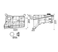 Serbatoio compensazione, Refrigerante Plastica CRT 355 000S MAHLE per FORD