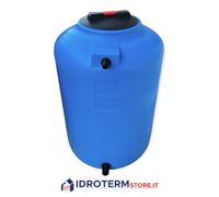 SERBATOIO CONTENITORE ACQUA BLU POLIETILENE PE Litri 120 VERTICALE + RACCORDI