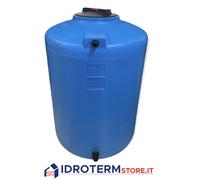 SERBATOIO CONTENITORE ACQUA BLU POLIETILENE PE Litri 220 VERTICALE + RACCORDI