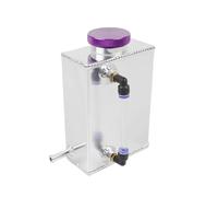 Serbatoio Coolant Overflow Recipiente di raccolta olio universale in alluminio da 600 ml, con tappo di scarico, serbatoio di troppo pieno quadrato Serbatoio refrigerante(Purple)