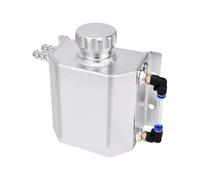 Serbatoio Coolant Overflow Serbatoio di espansione del refrigerante con tappo di scarico universale da 1 l in lega di alluminio e troppo pieno d'acqua(Silver)