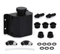 Serbatoio Coolant Overflow Serbatoio di raccolta dell'olio per auto in alluminio da 1L 1000ML con tappo di scarico universale SERBATOIO ESPANSIONE RADIATORE(Black)