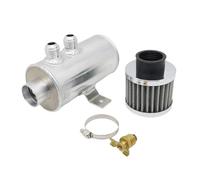Serbatoio Coolant Overflow Serbatoio di raccolta olio universale con filtro di sfiato, in alluminio 10 AN, rotondo, 0,75 l, con staffa di separazione con deflettore spazzolato Serbatoio refrigerante(S