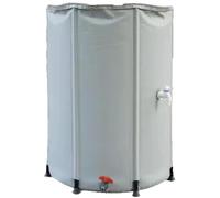 Serbatoio d'acqua portatile, raccolta dell'acqua piovana pieghevole con rete superiore, raccolta dell'acqua piovana pieghevole con supporto, rubinetto e copertura con cerniera, cisterne e barili(Gray,