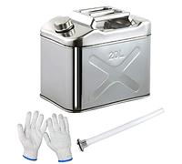 Serbatoio del carburante. Serbatoio del carburante portatile di grande capacità, in acciaio inox 304, con tubo di guida dell'olio e tanica di ricambio, 20 l, 20 litri