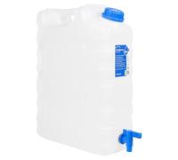 Serbatoio dell'acqua con rubinetto, 20 l, trasparente, in plastica HDPE, impilabile e portatile, con grande apertura di riempimento, ideale come contenitore per casa, officina, campeggio e stoccaggio