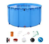 Serbatoio dell'acqua pieghevole per acquacoltura con telaio e accessori per l'allevamento di koi e facile utilizzo all'aperto