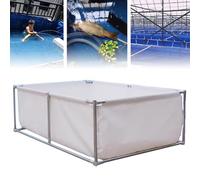 Serbatoio dell'acqua pieghevole resistente per l'allevamento ittico, piscina in PVC a prova di perdite con valvola di scarico, telaio in acciaio inossidabile per uso in giardino