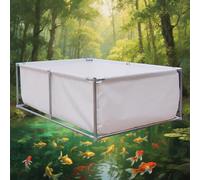 Serbatoio dell'acqua pieghevole resistente per l'allevamento ittico, piscina in PVC a prova di perdite con valvola di scarico, telaio in acciaio inossidabile per uso in giardino
