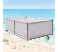 Serbatoio dell'acqua pieghevole resistente per l'allevamento ittico, piscina in PVC a prova di perdite con valvola di scarico, telaio in acciaio inossidabile per uso in giardino