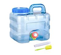 Serbatoio dell'acqua portatile con rubinetto, 7,5 l/10 l/15 l, leggero e resistente, include spazzola per la pulizia, ideale per campeggio, escursionismo, casa e viaggi