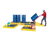 Serbatoio di contenimento delle fuoriuscite di olio industriale, piattaforma da 80 litri con scarico modulare bacino di raccolta per garage e seminterrato, kit essenziale per la sicurezza