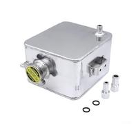 Serbatoio di espansione del liquido refrigerante in alluminio da 2,5 l, per la gestione del troppopieno, con raccordi per tubi da 12 mm e 16 mm (argento)
