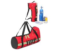 Serbatoio di ossigeno portatile con imbottitura, borsa a tracolla EMS O2 per cilindro O2, borsa di pronto soccorso vuota per un facile trasporto e stoccaggio tramite Amazon, Rosso, 65x23x34cm