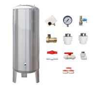 Serbatoio di pressione per pozzi, 60 100 160 200 250 300L Serbatoi di pressione per acqua in acciaio inossidabile, Serbatoi di stoccaggio dell'acqua con kit di montaggio, 220V,160L/42.3Gal-50x95cm