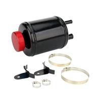 Serbatoio di raccolta dell'olio per serbatoio del servosterzo da corsa Serbatoio del fluido per modifiche automobilistiche con morsetti(Black)