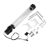 Serbatoio di raffreddamento ad acqua in acrilico a forma di cilindro con pompa integrata da 19 W, ingresso e uscita con filettatura G1/4, serbatoio in PMMA resistente al calore per (300 mm)