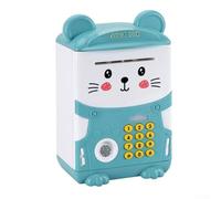 Serbatoio di risparmio per bambini che imita un bancomat con accesso elettronico alle impronte digitali e grande capacità per l'educazione finanziaria (verde)