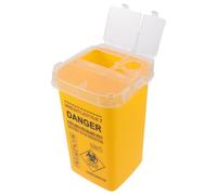 Serbatoio di scarico per cannule, 1 litro (1000 ml), contenitore di scarico sicuro per plastica medica, Sharps con coperchio, per accessori Medibox per Klini (giallo, 5 pezzi)