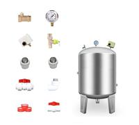 Serbatoio di Stoccaggio de.ll'acqua in Acciaio Inossidabile/contenitore Pressurizzato for Acqua For Sistemi di Pozzi e Pompe, for Esterni/giardino/fattoria, Verticale(100L/27GaL(95x40cm/37x16in))