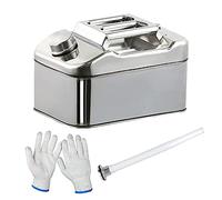 Serbatoio di stoccaggio del carburante， Serbatoio carburante di grande capacità, tanica portatile in acciaio inossidabile 304 for benzina e gasolio con tubo guida for olio, tanica di ricambio(10L)