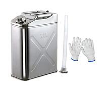 Serbatoio di stoccaggio del carburante， Tanica metallica portatile di grande capacità, tanica for carburante in acciaio inossidabile 304 con tubo guida for olio, tanica di scorta for benzina e diesel,