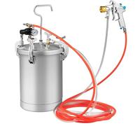 Serbatoio di vernice a pressione, spruzzatore di vernice a pressione, pistola for verniciatura a polvere con manopole regolabili, 2 cappelli aria, 2 tubi, barometro di precisione, finta(10L)