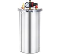 Serbatoio Dispensatore a Pressione, Secchio per Fluidi in Acciaio Inox con Coperchio Ermetico a Morsetto, Valvola di Sicurezza e Manometro per Colla e Vernici, Dimensioni Multiple,5L