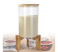 Serbatoio ermetico in vetro per cereali, 5 l/8 l, dispenser per cereali, riso e farina d'avena, con misurino, contenitore a prova di umidità per la freschezza della cucina