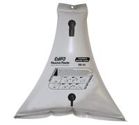 Nuova Rade Serbatoio d'acqua triangolare in PVC, 100 l, grigio, flessibile, leggero, aderente, atossico, impermeabile, ad alta resistenza, include raccordo a gomito di ingresso/uscita