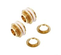Serbatoio in ottone con guarnizione in silicone per serbatoio dell'acqua, torre dell'acqua, pompa dell'acqua, set di 2 raccordi per paratia (3 cm)