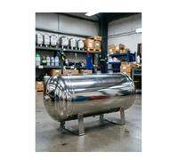 Serbatoio orizzontale for compressore d'aria in acciaio inossidabile 304, serbatoio di stoccaggio sotto vuoto portatile di azoto ad alta pressione con kit di montaggio for energia(15.9gal/60L)