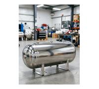 Serbatoio orizzontale for compressore d'aria in acciaio inossidabile 304, serbatoio di stoccaggio sotto vuoto portatile di azoto ad alta pressione con kit di montaggio for energia(10.6gal/40L)
