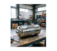 Serbatoio orizzontale for compressore d'aria in acciaio inossidabile 304, serbatoio di stoccaggio sotto vuoto portatile di azoto ad alta pressione con kit di montaggio for energia(0.8gal/3L)