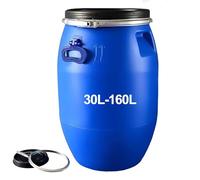 Serbatoio per Acqua da 30 Litri in plastica Blu Resistente con Coperchio - Serbatoio Impermeabile a Cielo Aperto con Anello di bloccaggio e Anello di Tenuta, Adatto per Uso Industriale, tras