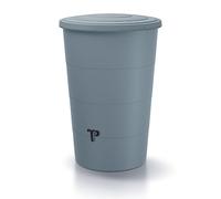 Serbatoio per Acqua Piovana Smooth 160L | Ø60x87,8 cm | Incluso Rubinetto e Sistema di Raccolta Acqua | Cisterna da Giardino | Colore Grigio Design Moderno