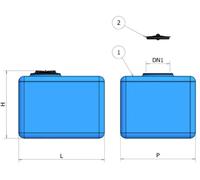 Serbatoio Per Acqua Potabile Polietilene Blu Litri 300 Cubo Cb - Elbi