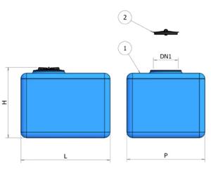 Serbatoio Per Acqua Potabile Polietilene Blu Litri 300 Cubo Cb - Elbi